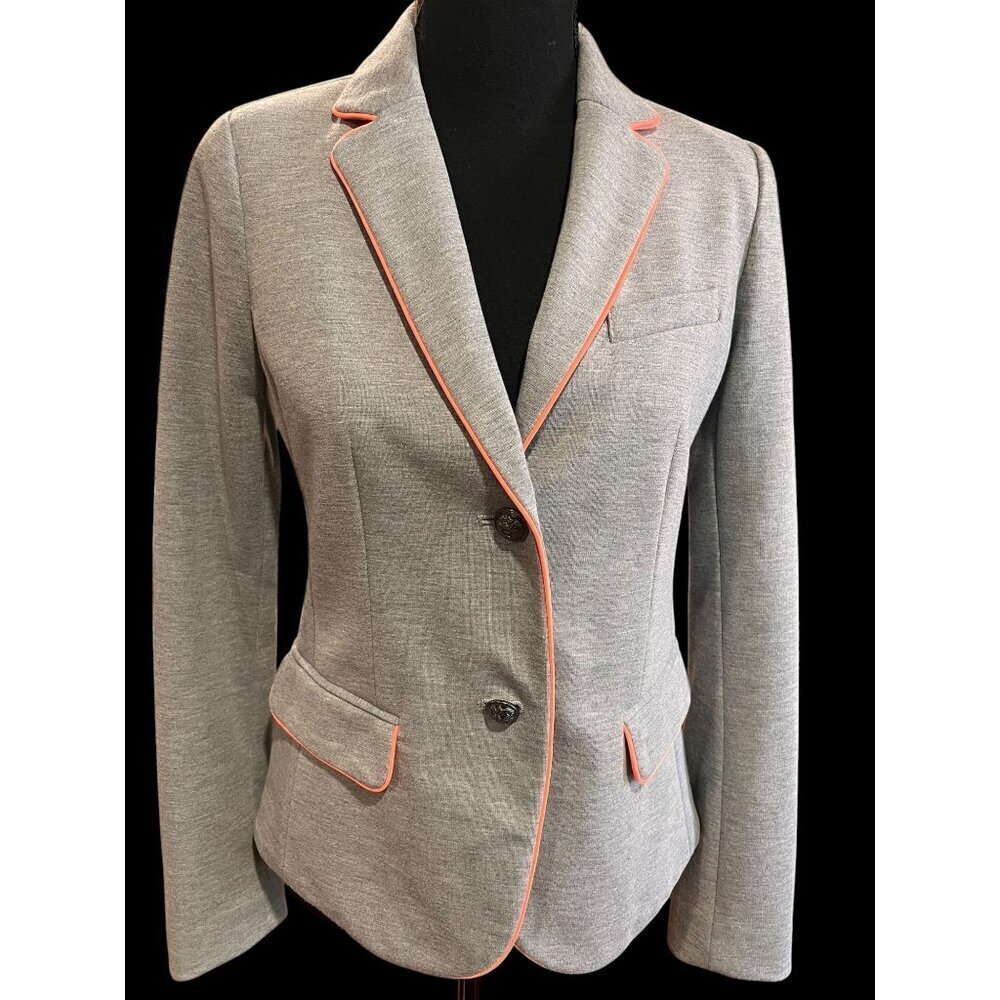 Gap Academy Blazer Womens SM Gray/Coral Piping FALL Light Academia american prep - Picture 1 of 10
